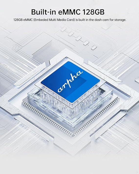 Arpha D25 2CH Dash Cam 5K with 128GB eMMC Voice Control 3'' Touch Screen - Image 3