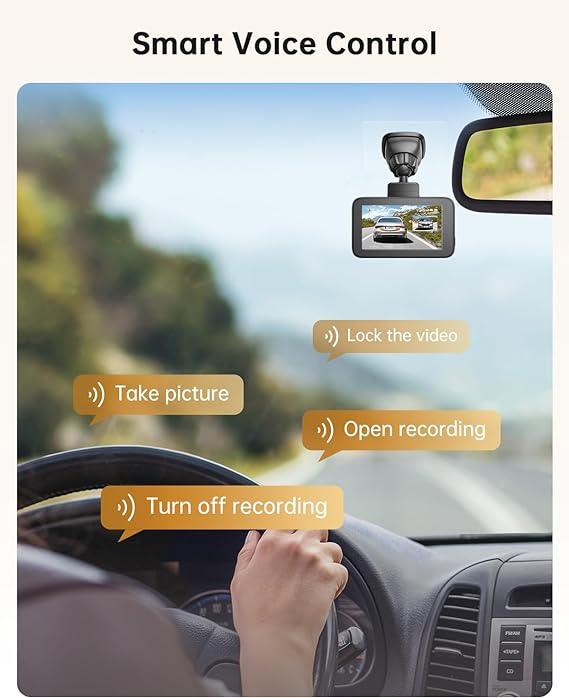 Arpha D25 2CH Dash Cam 5K with 128GB eMMC Voice Control 3'' Touch Screen - Image 6