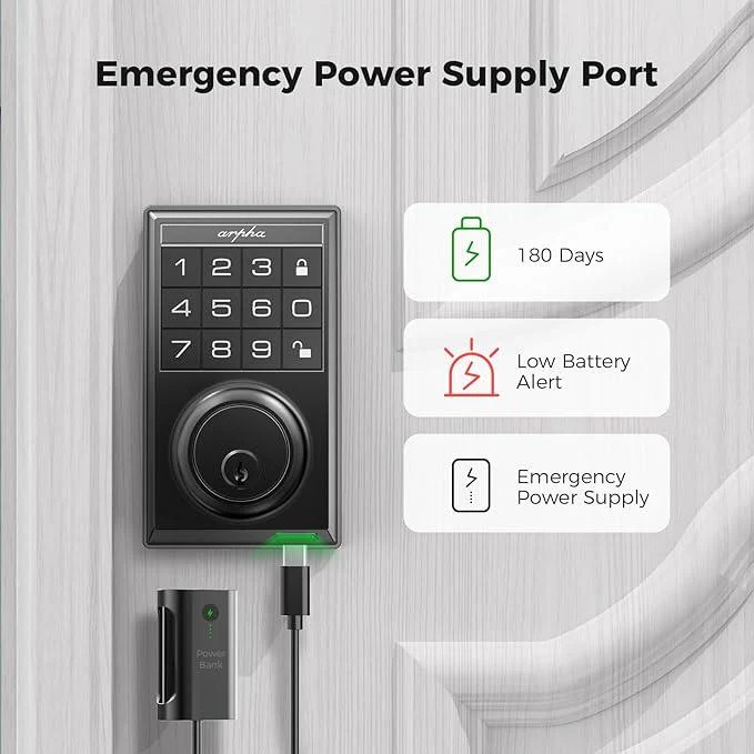 Arpha D100 Electronic Keypad Deadbolt Lock Auto-Lock Anti-Peeking Password - Image 5