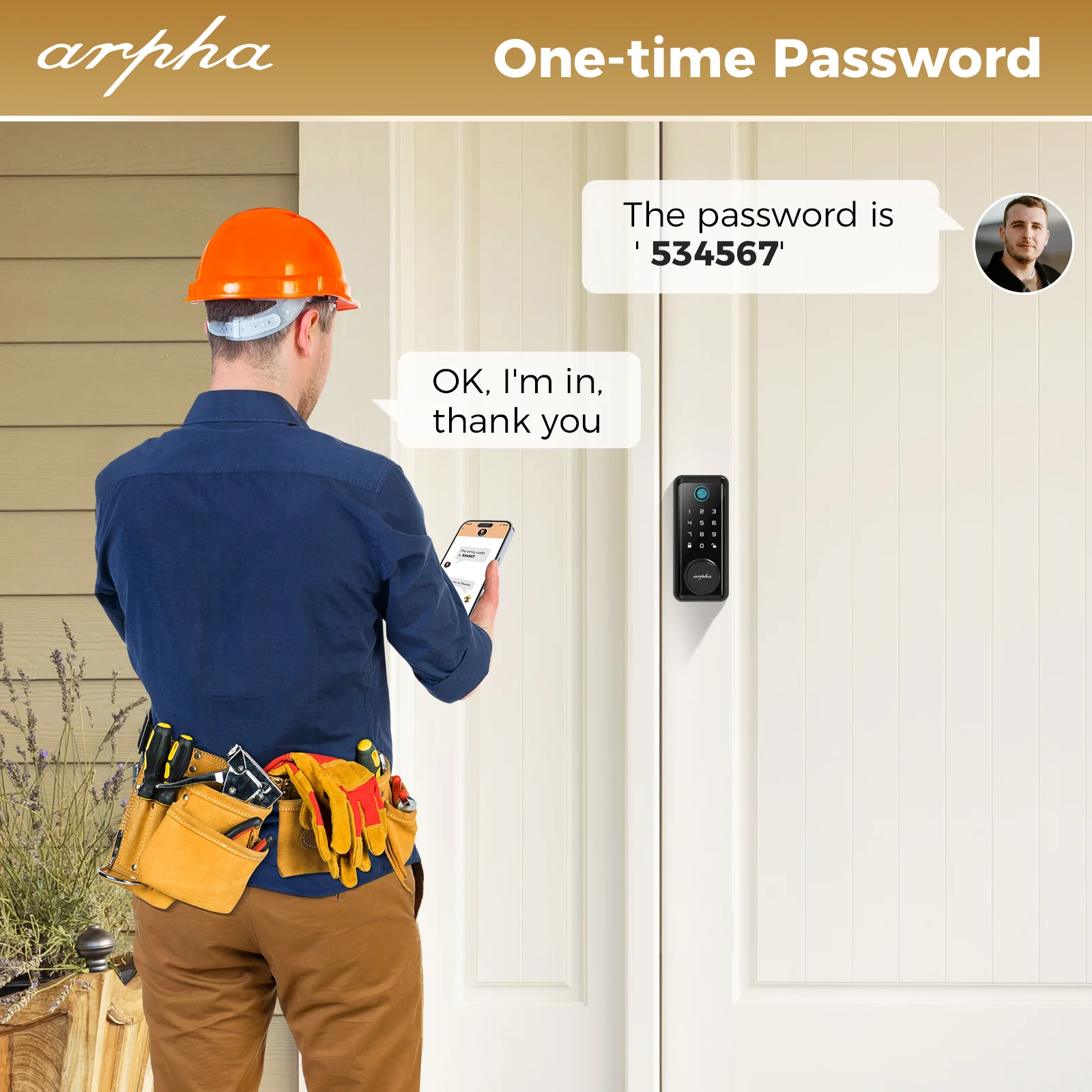 Arpha D601 Electronic Keypad Deadbolt Lock with Fingerprint Unlock APP Control - Image 5