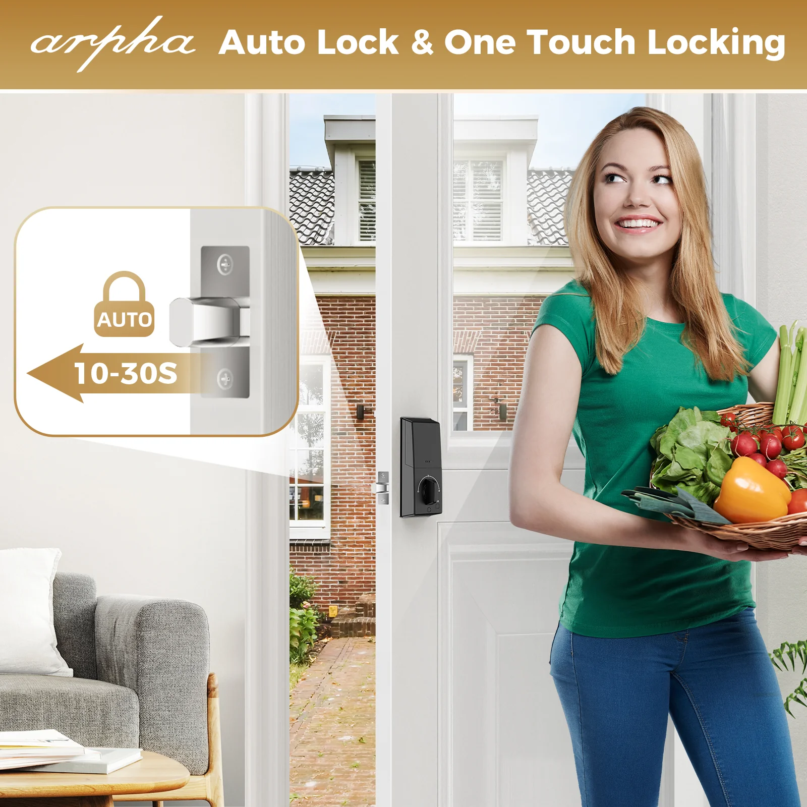 Arpha D601 Electronic Keypad Deadbolt Lock with Fingerprint Unlock APP Control - Image 6