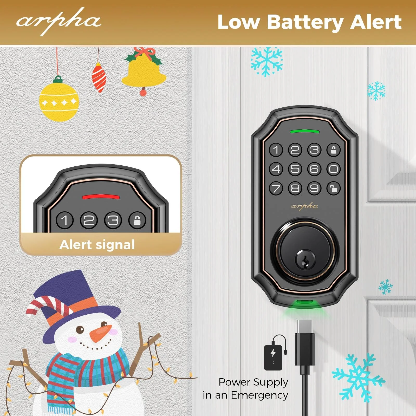 Arpha D180 Electronic Keypad Deadbolt Lock Easy to Install - Image 5