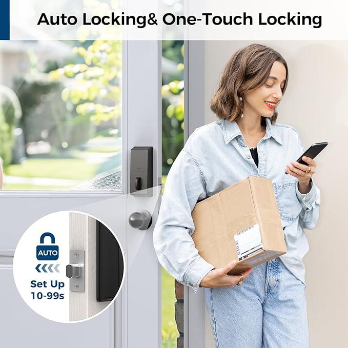 Arpha D601K Electronic Keypad Deadbolt Lock with Handle Set 6-in-1 Fingerprint Door Lock - Image 6