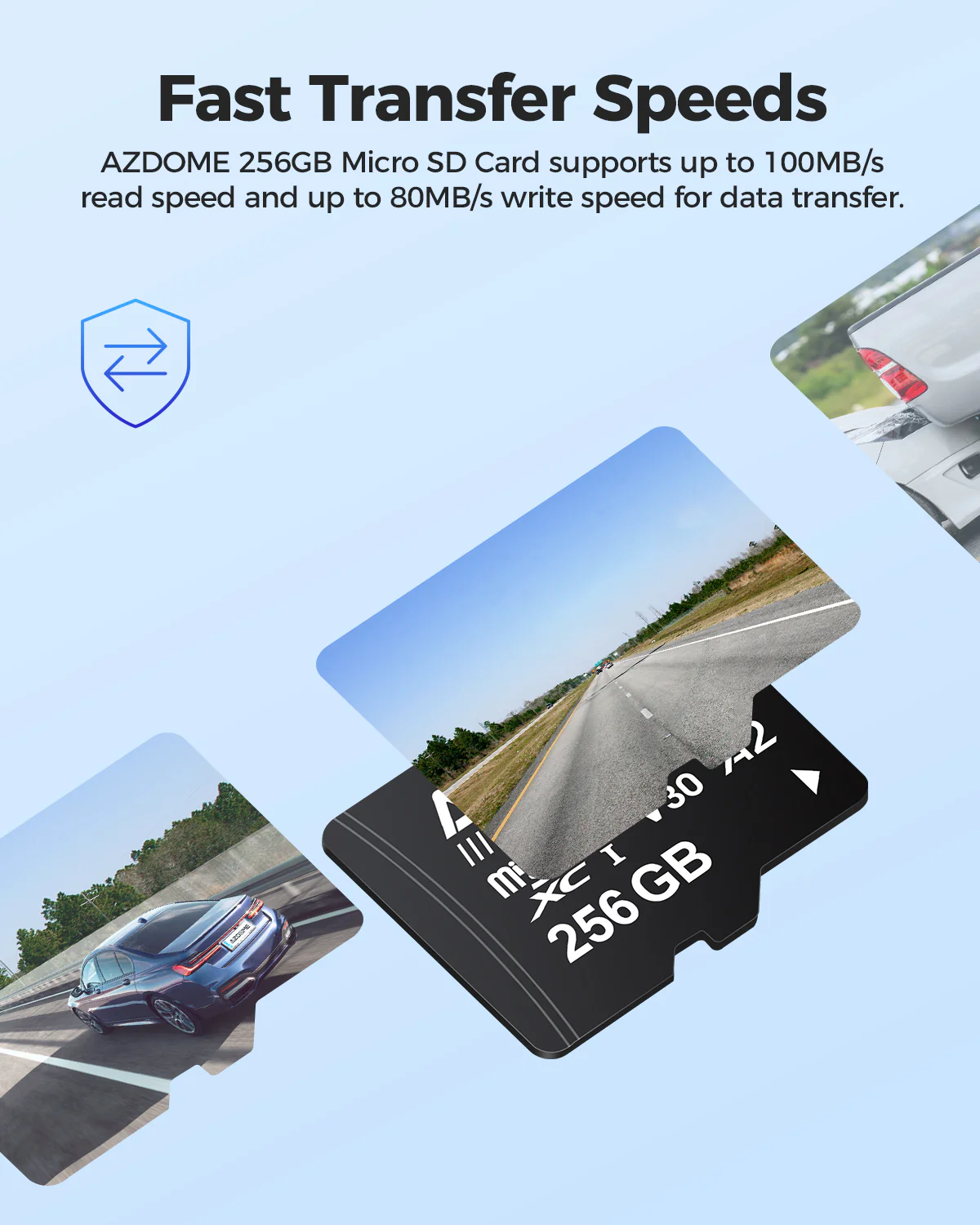 AZDOME 256GB Micro SD Card Memory Card for AZDOME M550 GS63H Pro M63 M300 M300S M27 M17 M01 Pro PG19X Dash Cam - Image 4