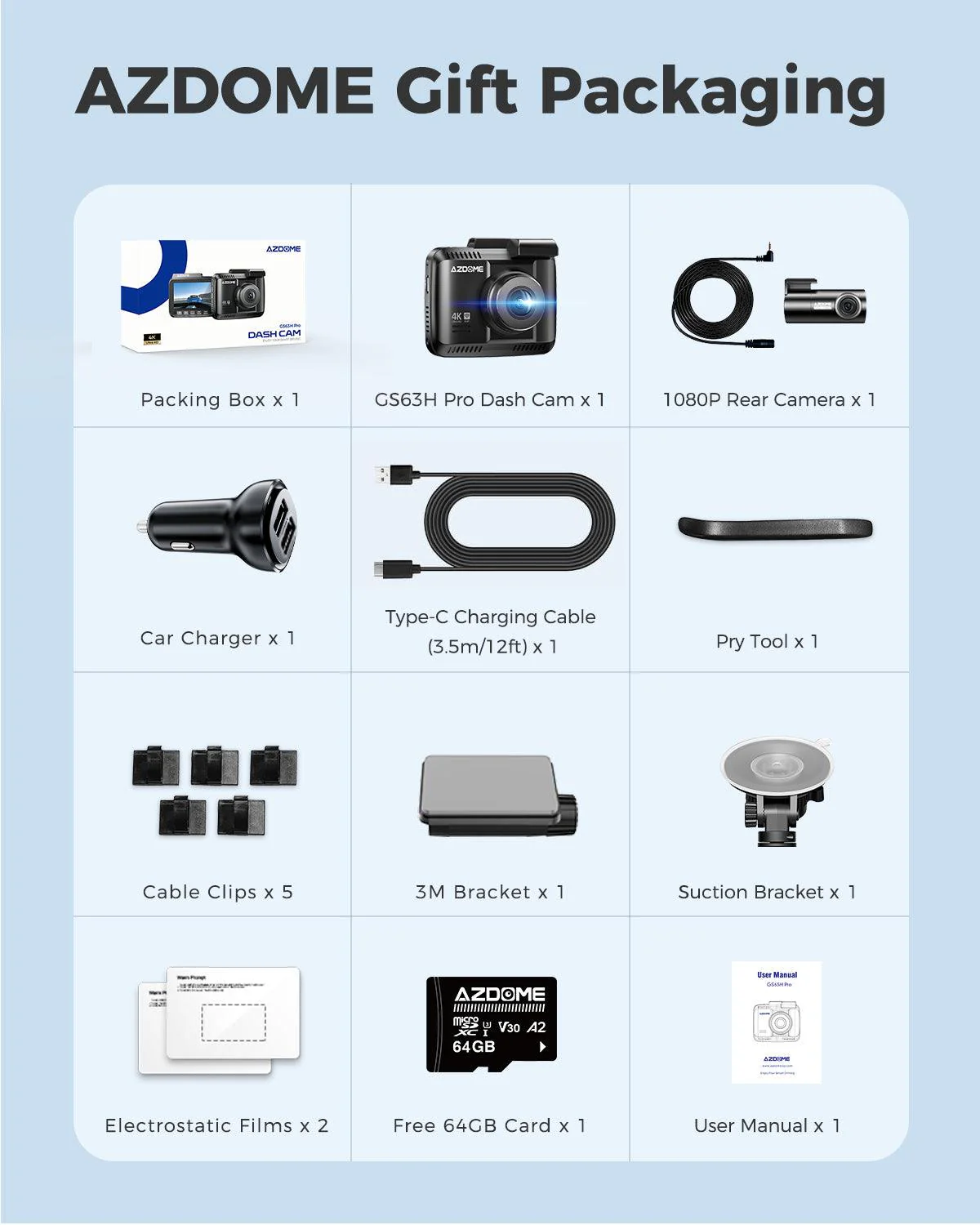 AZDOME GS63H Pro 2CH Dash Cam 4K with Super Night Vision & ADAS 24H Parking Mode - Image 3