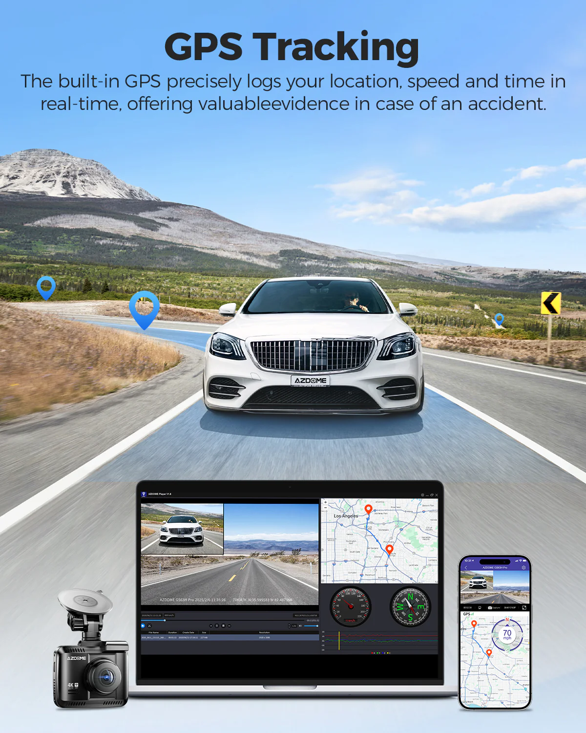 AZDOME GS63H Pro 2CH Dash Cam 4K with Super Night Vision & ADAS 24H Parking Mode - Image 6