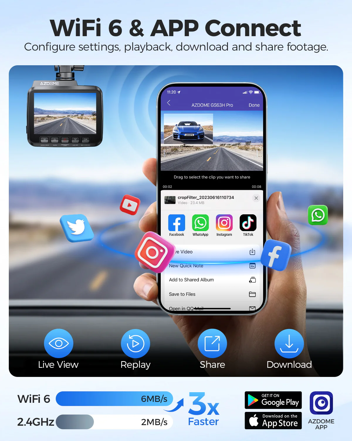 AZDOME GS63H Pro 2CH Dash Cam 4K with Super Night Vision & ADAS 24H Parking Mode - Image 7