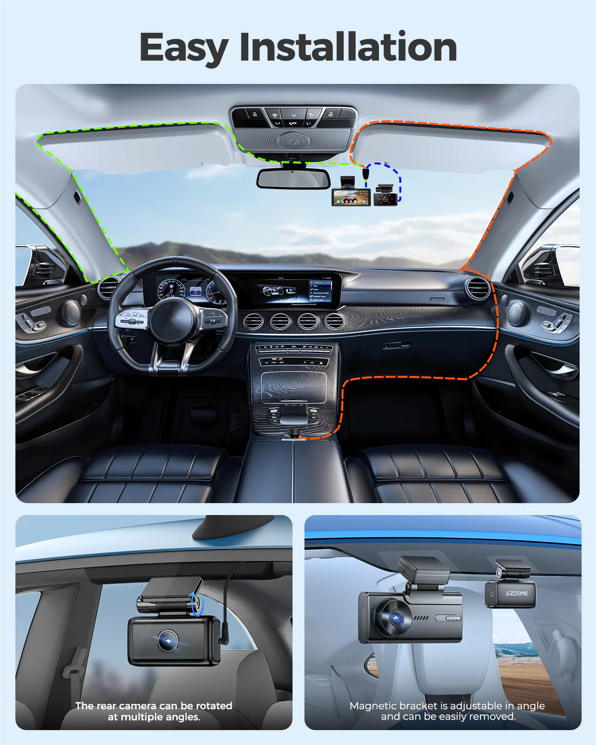 AZDOME M580 3CH Dash Cam 5K with 4" Touch Screen IR Night Vision 24H Parking Mode - Image 8