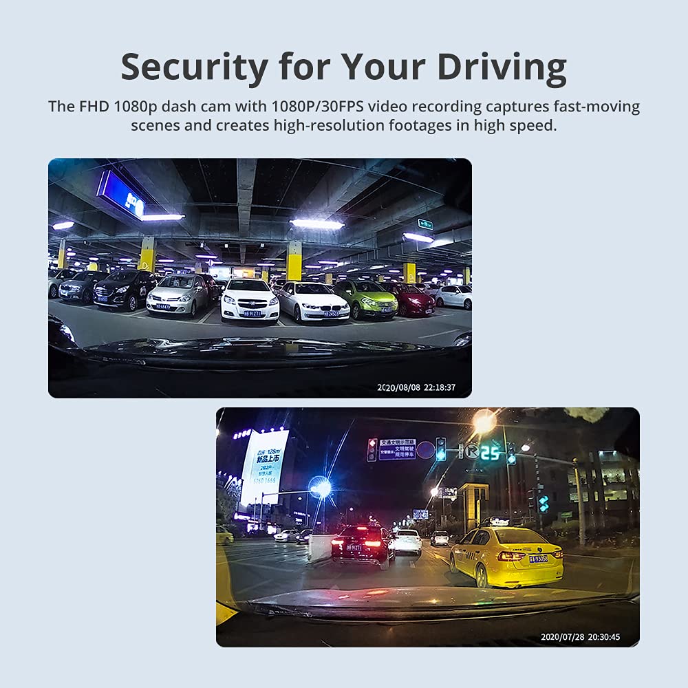 AZDOME M01 Pro 2CH Dash Cam 1080P with ADAS 3" Screen 24H Parking Mode - Image 4