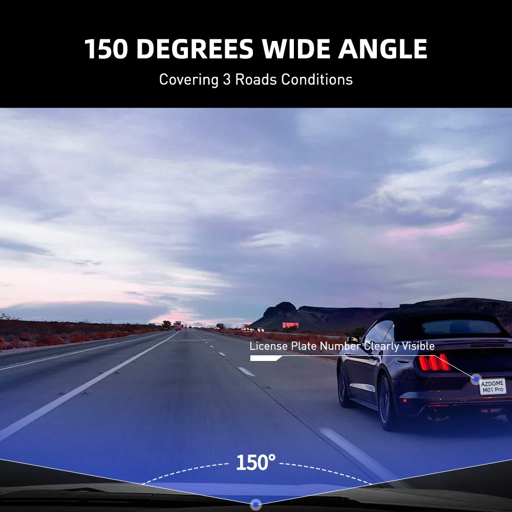 AZDOME M01 Pro 2CH Dash Cam 1080P with ADAS 3" Screen 24H Parking Mode - Image 6