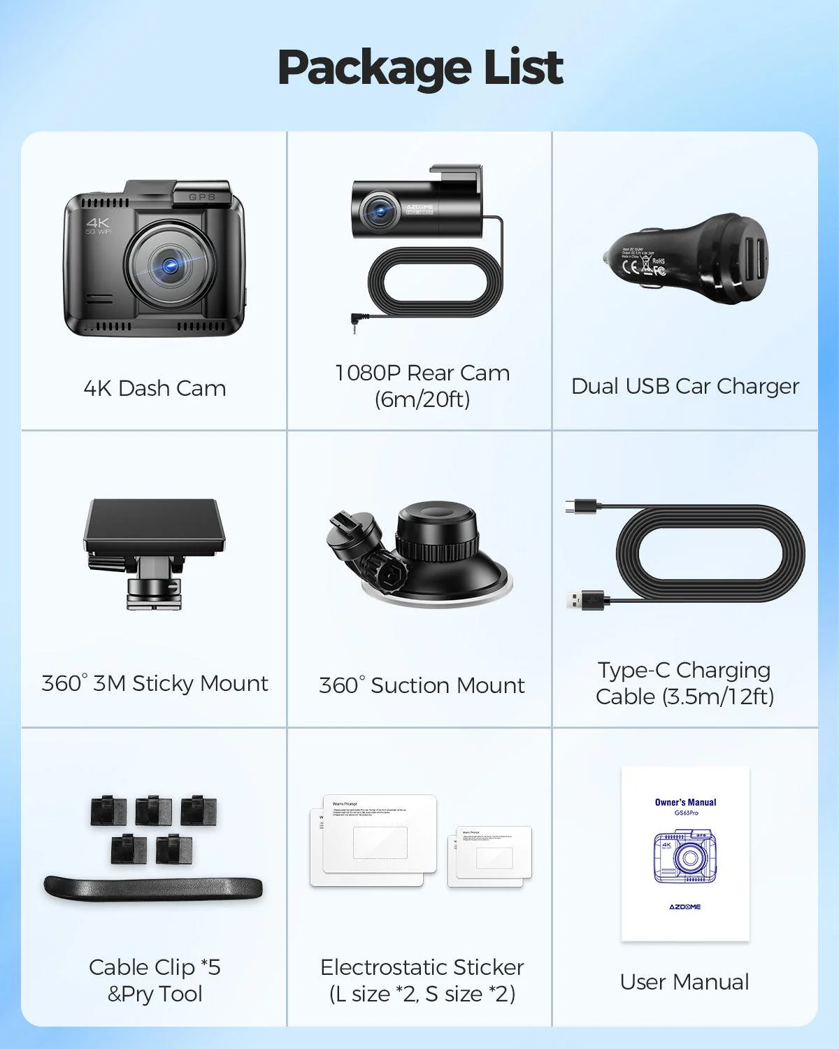 AZDOME GS63 Pro 2CH Dash Cam 4K with No-Light Full-Color Night Vision - Image 7