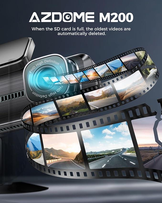 AZDOME M200 1CH Dash Cam 1080P 150° Wide Angle 24H Parking Mode - Image 4