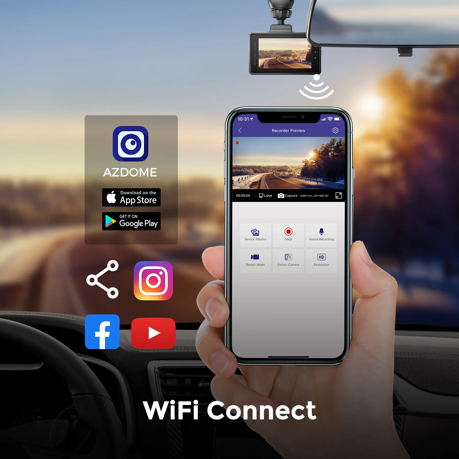 AZDOME M27 1CH Dash Cam 2K with  3" Display 24H Parking Mode - Image 4