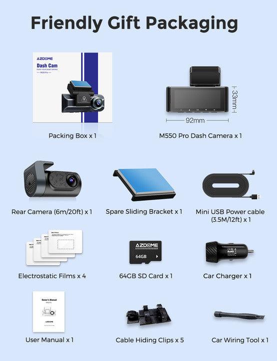 AZDOME M550 Pro 2CH Dash Cam 4K with 3.19'' Screen IR Night Vision 24H Parking Mode - Image 10