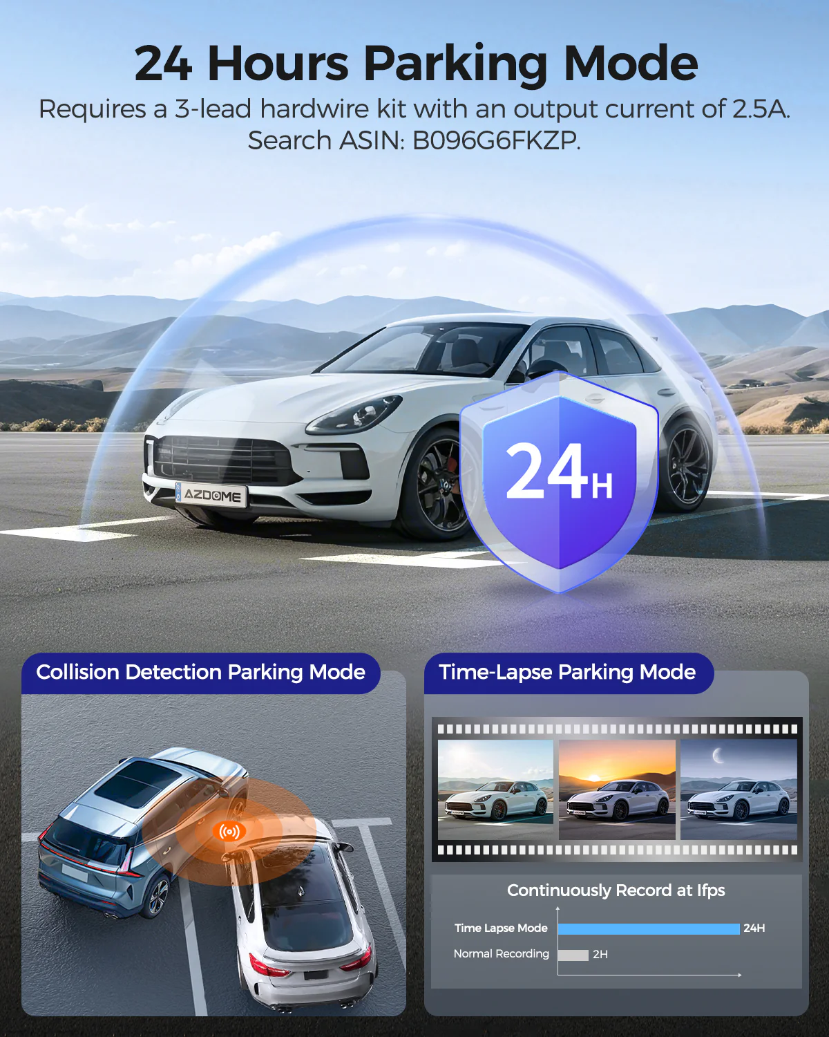 AZDOME M550 Pro 3CH Dash Cam 4K with 5G WiFi, 3.19" Screen IR Night Vision 24H Parking Mode - Image 8