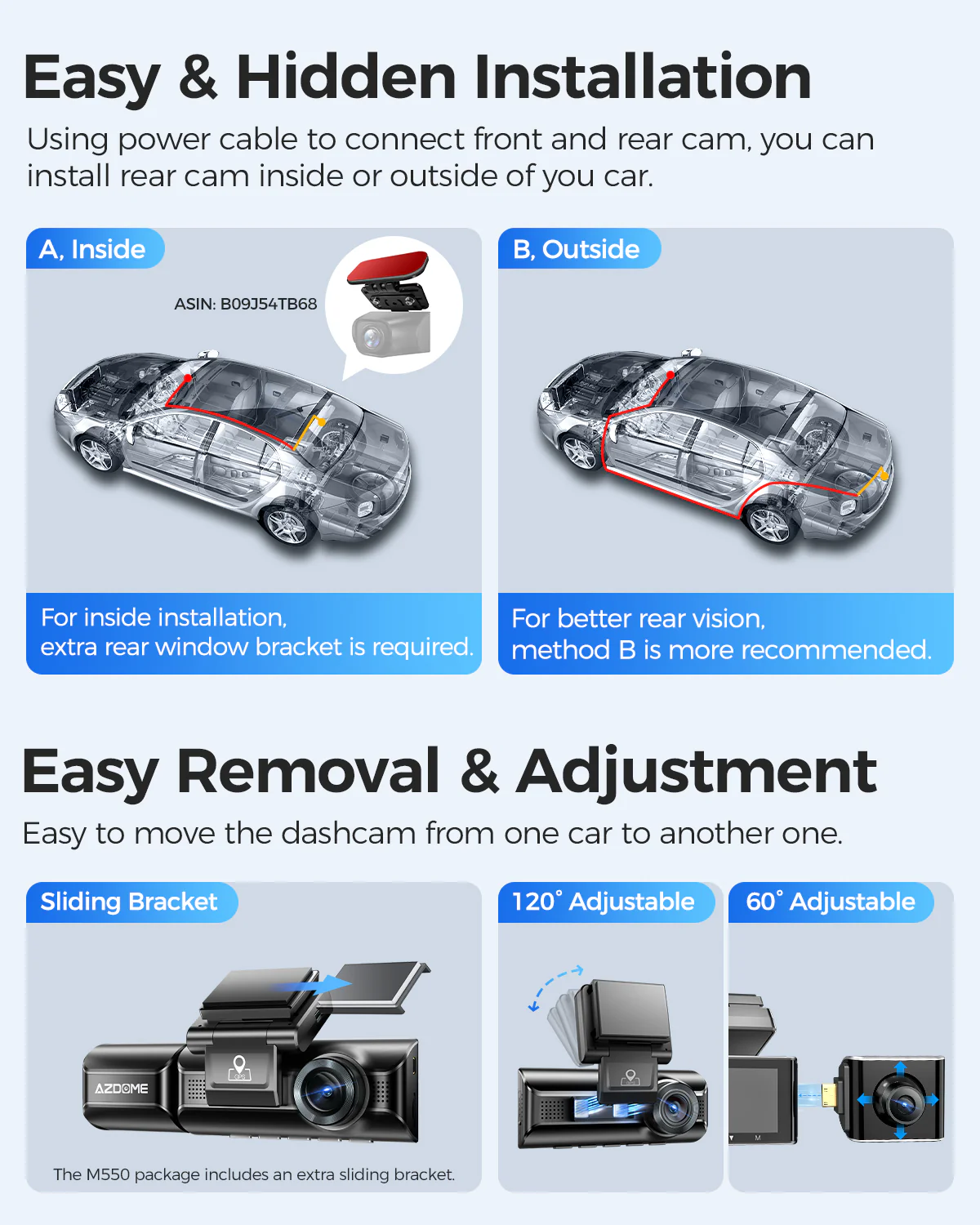 AZDOME M550 3CH Dash Cam 4K with 3.19" Screen IR Night Vision 24H Parking Mode - Image 11
