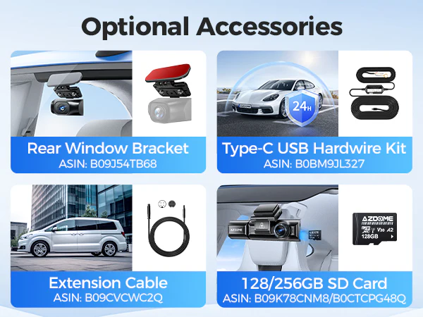AZDOME M550 3CH Dash Cam 4K with 3.19" Screen IR Night Vision 24H Parking Mode - Image 12