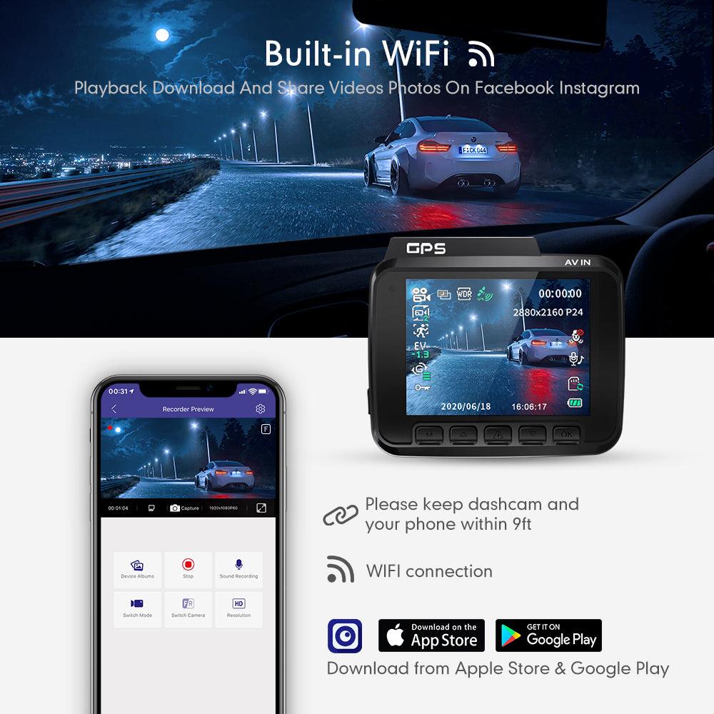 AZDOME GS63H 1CH Dash Cam 4K with Super Night Vision and Built in WiFi - Image 4