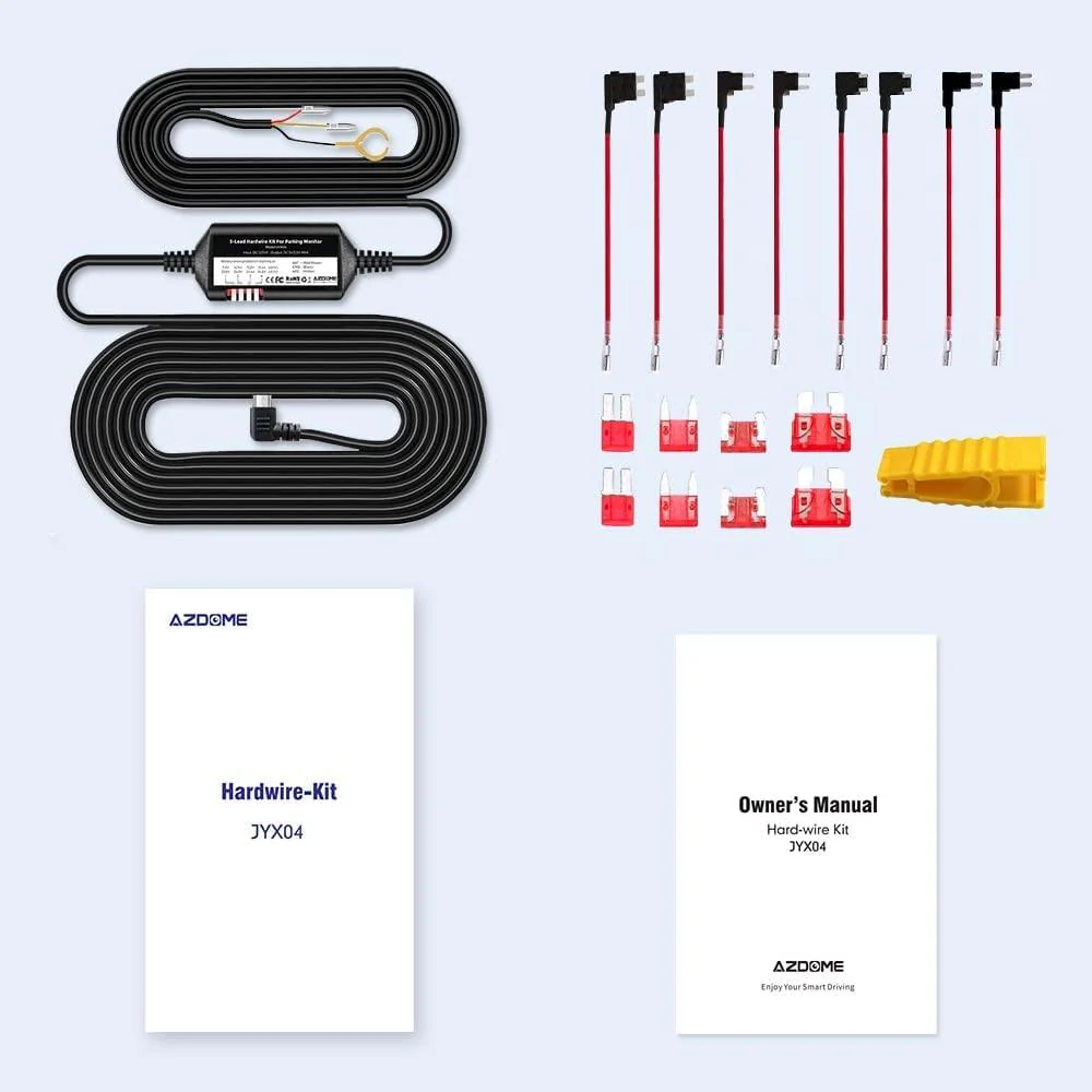 AZDOME JYX04 3-Lead Acc Hardwire Kit Micro-USB Port for Dash Cam, 12ft with Fuse Kit - Image 7