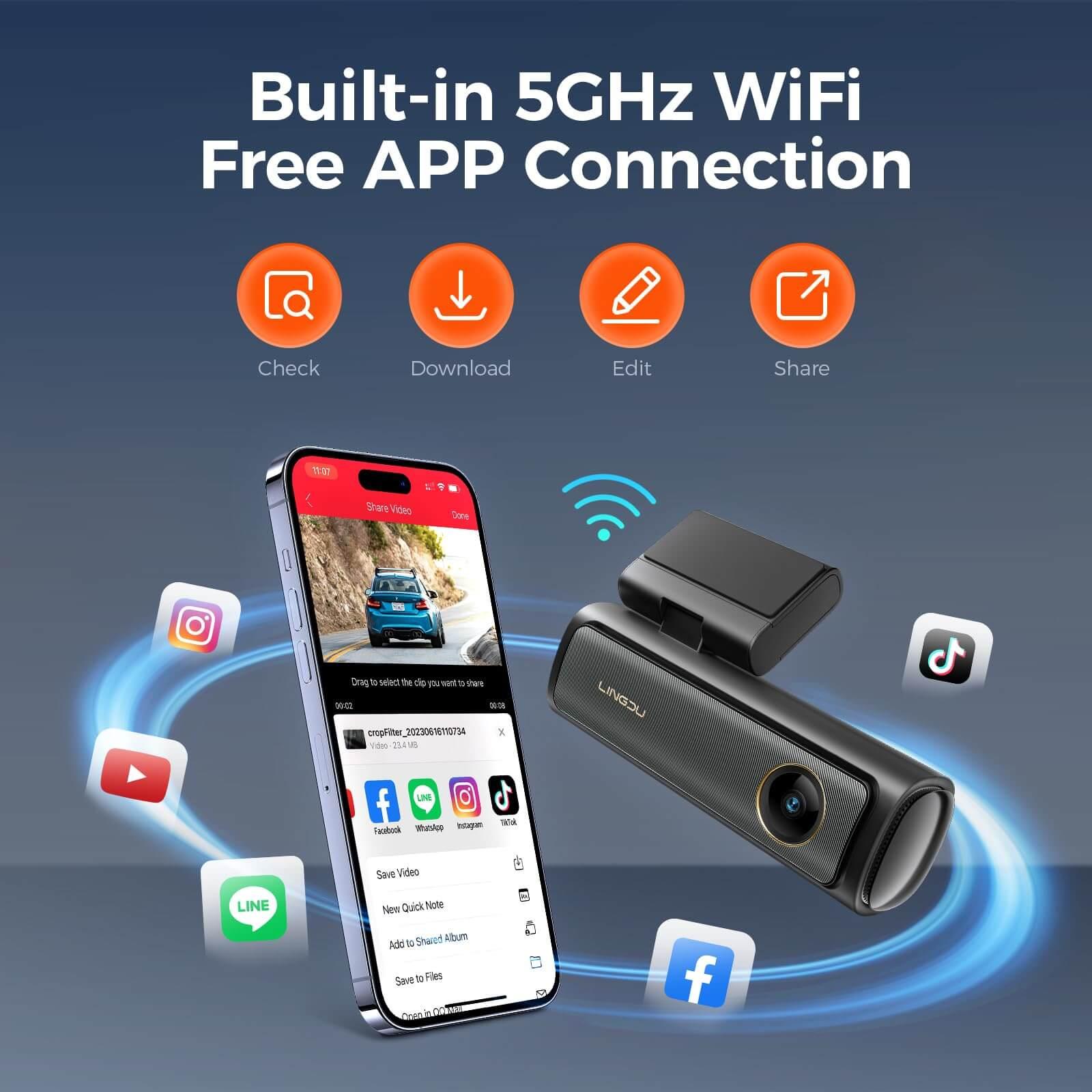 LINGDU AM100 1CH Dash Cam 4K with ADAS Voice Control 24H Parking Mode - Image 4