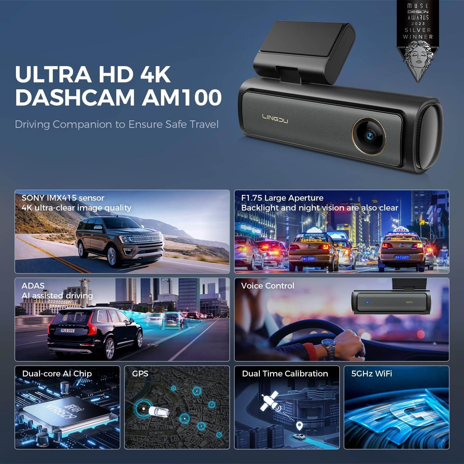 LINGDU AM100 1CH Dash Cam 4K with ADAS Voice Control 24H Parking Mode - Image 8