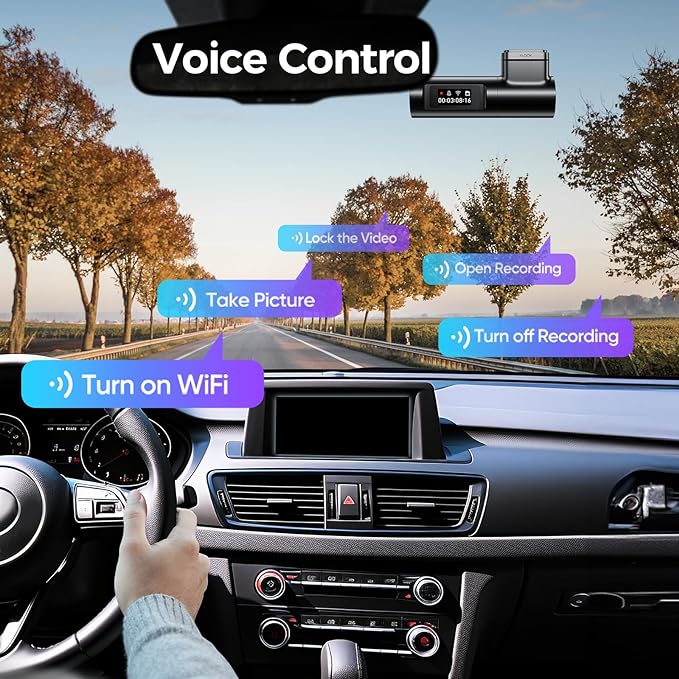LINGDU D500 1CH Dash Cam 4K with 0.96" Screen Voice Control 24H Parking Mode - Image 6