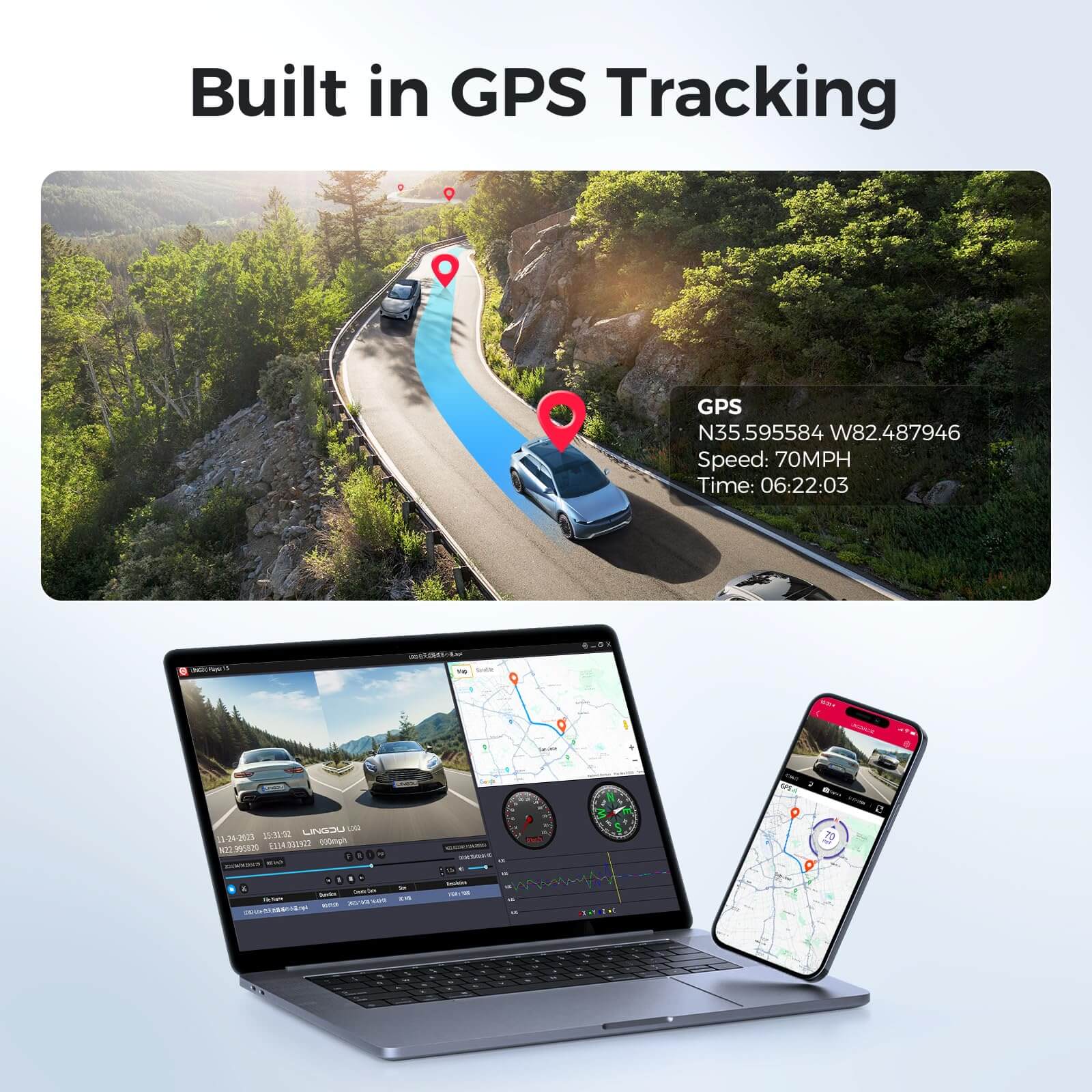 LINGDU LD02 2CH Dash Cam 4K with 3" Screen IR Night Vision 24H Parking Mode - Image 5