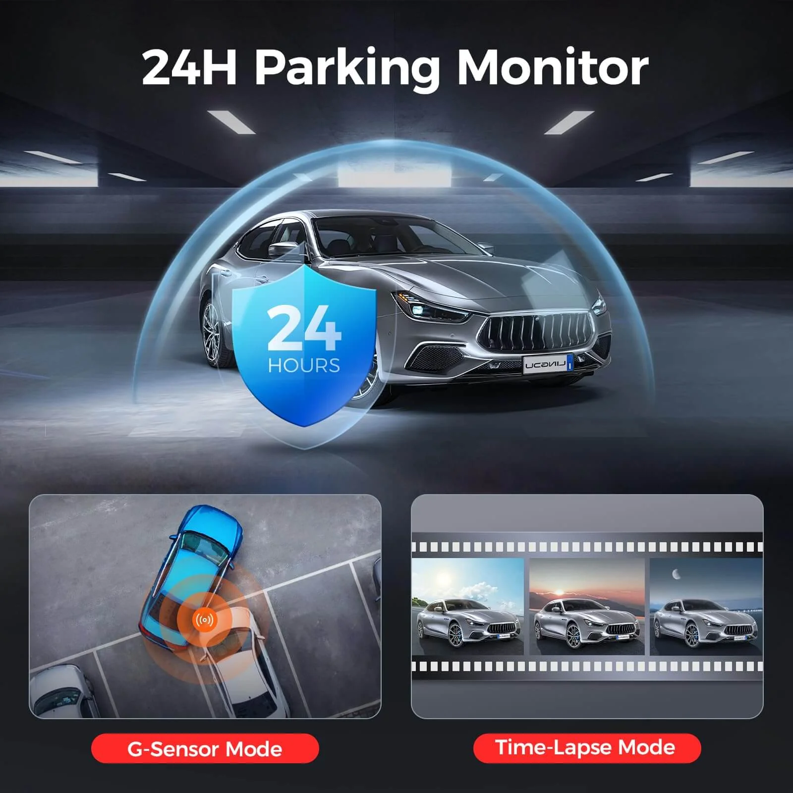 LINGDU LD02 2CH Dash Cam 4K with 3" Screen IR Night Vision 24H Parking Mode - Image 7