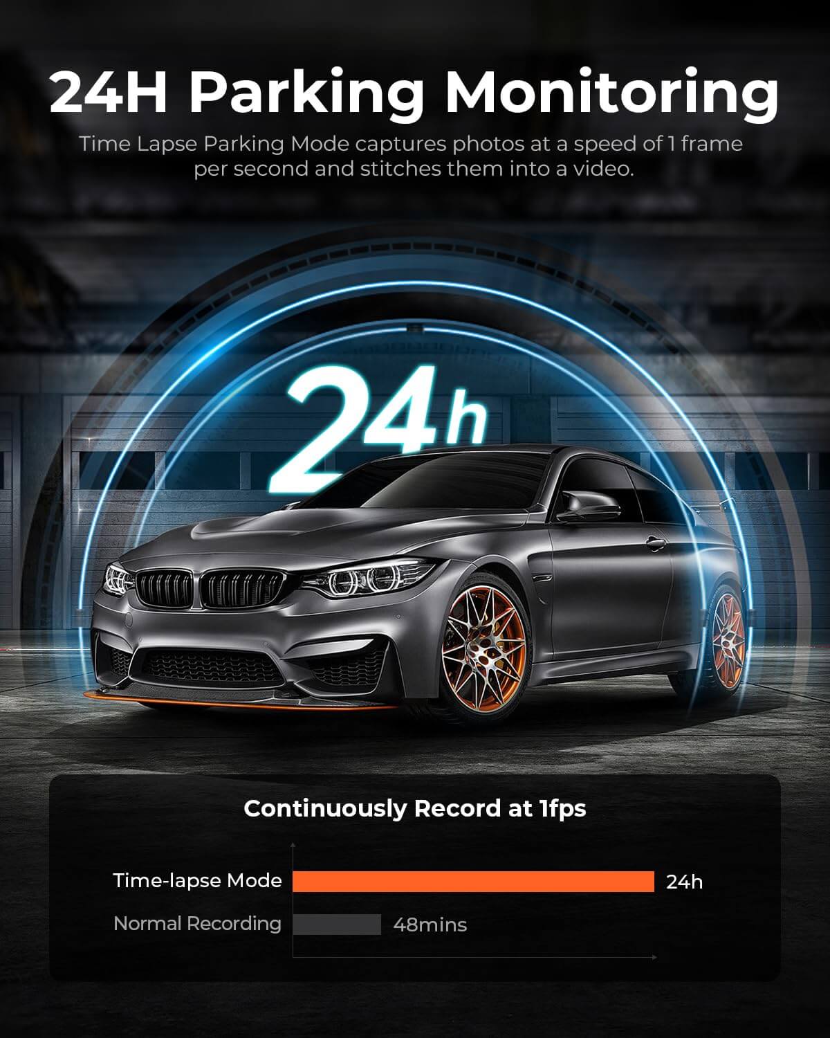 LINGDU LD2K 2CH Mirror Dash Cam 2.5K with 10" Touch Screen WDR Night Vision 24H Parking Mode - Image 6