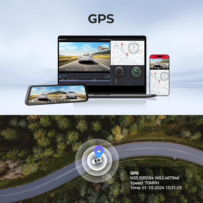 LINGDU LD4K 2CH Mirror Dash Cam 4K with 11.8" Touch Screen Voice Control 24H Parking Mode - Image 4