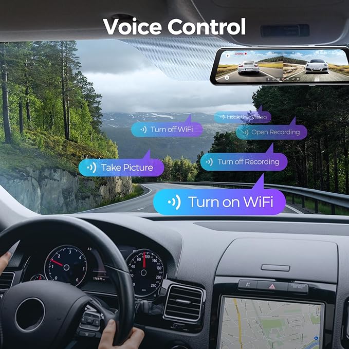 LINGDU LD4K 2CH Mirror Dash Cam 4K with 11.8" Touch Screen Voice Control 24H Parking Mode - Image 5