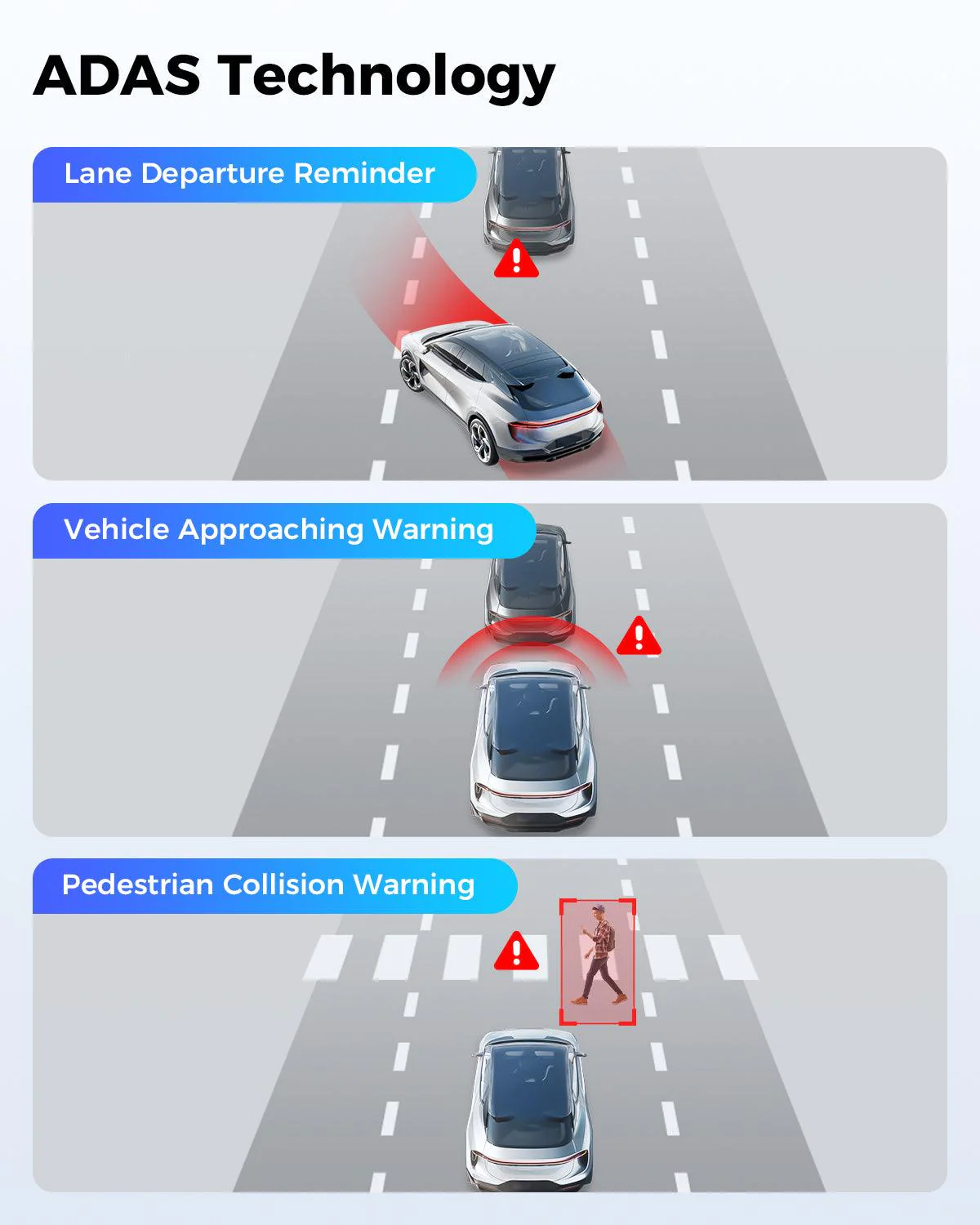 LINGDU V620 Front and Rear Dual Cameras for Cars, 2 Channel Dash Cam 4K Ultra HD Built-in WiFi 6& GPS, APP Control, Smart Voice Control ADAS WDR Night Vision - Image 6