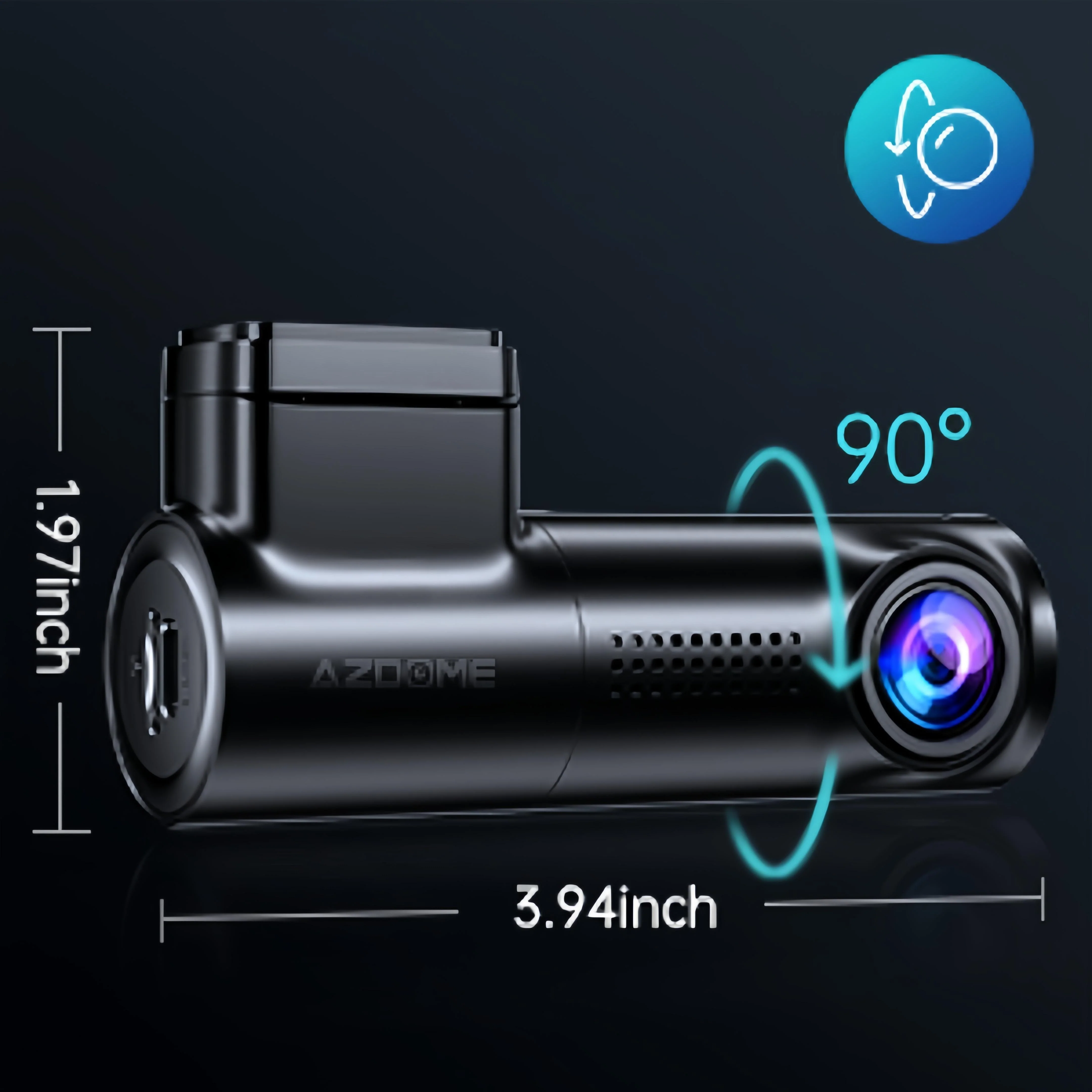 AZDOME M300 1CH Dash Cam 1296P with Voice Control 24H Parking Mode No Card - Image 3